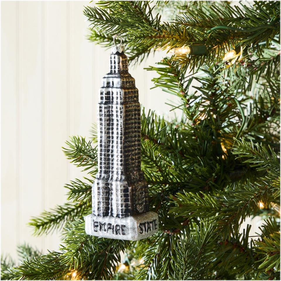 silver empire state building ornament