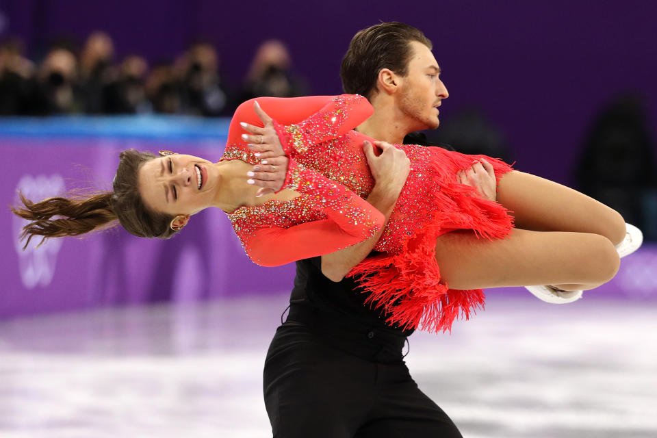 <p>Kavita Lorenz and Joti Polizoakis of Germany compete in the Figure Skating Team Event – Ice Dance – Short Dance on day two of the PyeongChang 2018 Winter Olympic Games at Gangneung Ice Arena on February 11, 2018 in Gangneung, South Korea. (Photo by Maddie Meyer/Getty Images) </p>