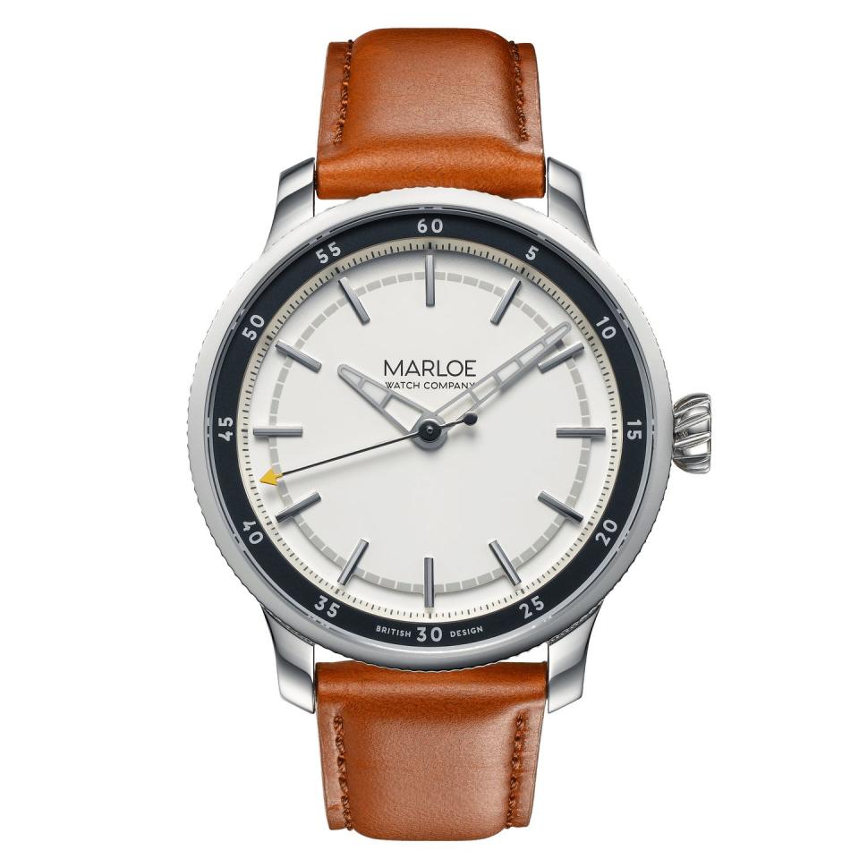 a watch with a leather strap