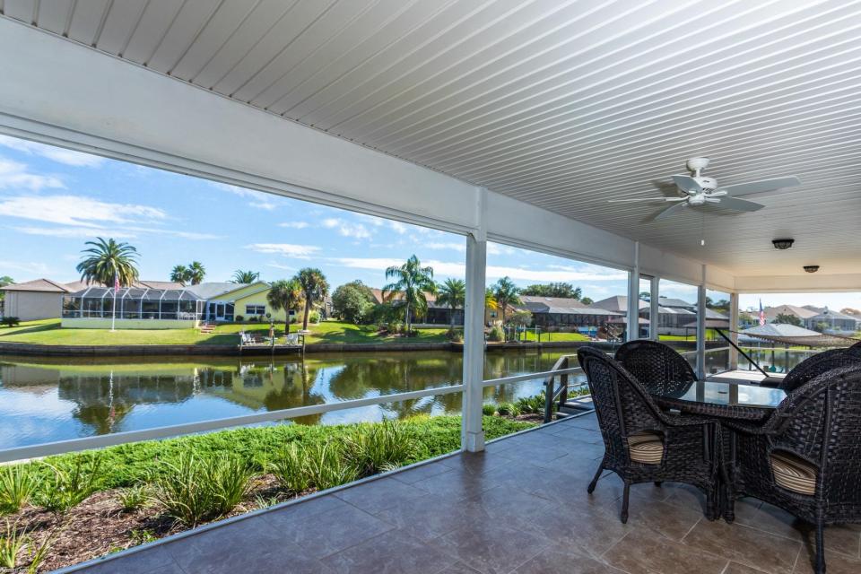 Amazing views take center stage from the 12-foot-by- 48-foot screened lanai with tile floor.