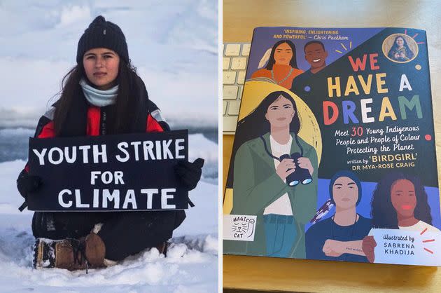 Mya-Rose in the arctic (left) and her new book We Have A Dream (right). (Photo: Greenpeace/Mya-Rose)