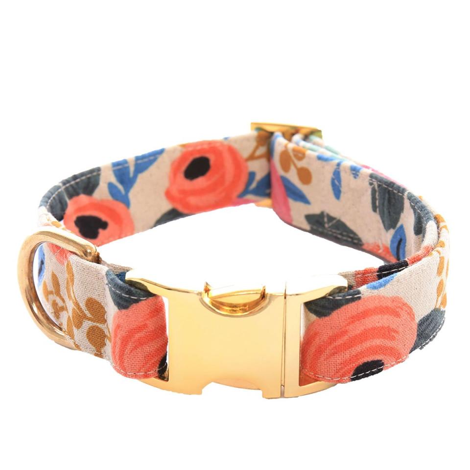 The Foggy Dog Rosa Floral Natural Dog Collar