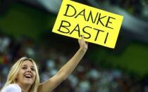 Football Soccer - Germany v Finland - Soccer Friendly - Moenchengladbach, Germany - 31/08/16. A german fan reacts after the match. REUTERS/Thilo Schmuelgen