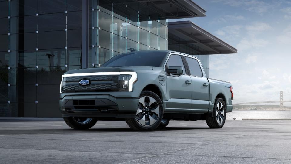Ford opens the order banks for its 2023 F-150 Lightning on Thursday, August 11, 2022. Azure Gray metallic tri-coat, pictured here, is a new color offering.