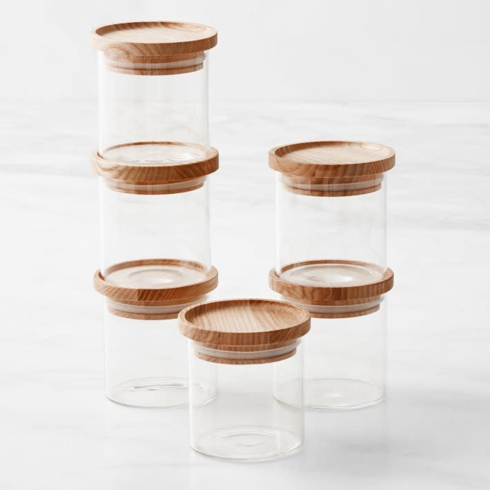 <p><a href="https://go.redirectingat.com?id=74968X1596630&url=https%3A%2F%2Fwww.williams-sonoma.com%2Fproducts%2Fhold-everything-spice-organization-spice-jar-ash-wood&sref=https%3A%2F%2Fwww.thepioneerwoman.com%2Ffood-cooking%2Fg32389325%2Fspice-jars%2F" rel="nofollow noopener" target="_blank" data-ylk="slk:Shop Now;elm:context_link;itc:0;sec:content-canvas" class="link ">Shop Now</a></p><p>Stacking Glass Spice Canisters</p><p>williams-sonoma.com</p><p>$44.95</p><span class="copyright">Williams Sonoma </span>