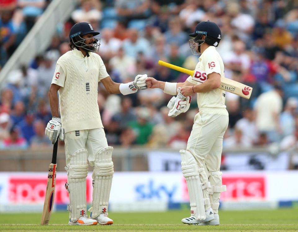 Hameed, left, has added some ballast to England’s top-order alongside Rory Burns (Nigel French/PA) (PA Wire)