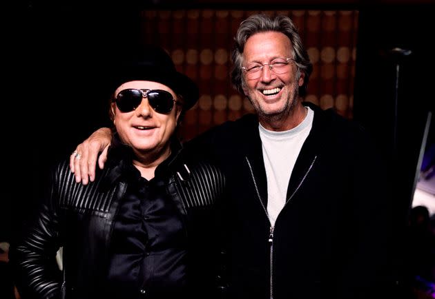 Van Morrison and Eric Clapton backstage during two sold-out nights at London’s Royal Albert Hall in April 2009. (Photo: Getty Images)