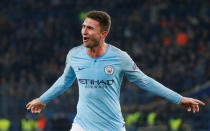 Soccer Football - Champions League - Group Stage - Group F - Shakhtar Donetsk v Manchester City - Metalist Stadium, Kharkiv, Ukraine - October 23, 2018 Manchester City's Aymeric Laporte celebrates scoring their second goal REUTERS/Gleb Garanich