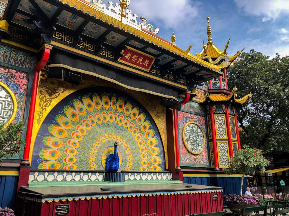 Outdoor stage at Tivoli Gardens in Denmark freelancer photo.