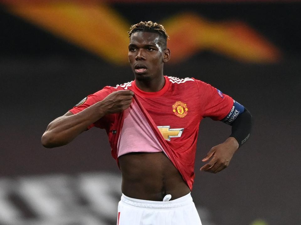 Paul Pogba during United’s second leg against Granada in the Europa League (Getty Images)