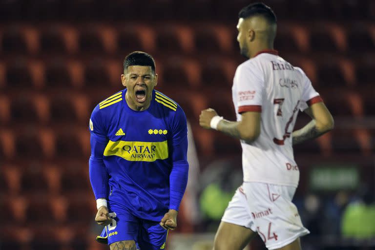 Marcos Rojo festeja con vigor: Boca está tercero y próximo a clasificarse para disputar la Copa Libertadores, a la espera de alguna ayuda con la que pueda entrar de arremetida en el Torneo 2021.