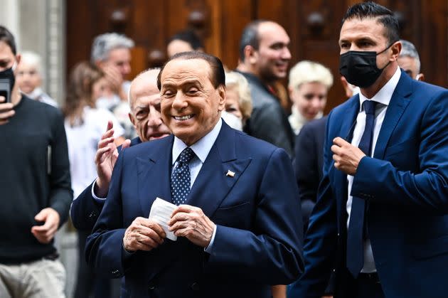 MILAN, ITALY - OCTOBER 3: Forza Italia President Silvio Berlusconi arrives to cast his vote for the mayoral elections in Milan, Italy on October 3, 2021 (Photo by Piero Cruciatti/Anadolu Agency via Getty Images) (Photo: Anadolu Agency via Getty Images)