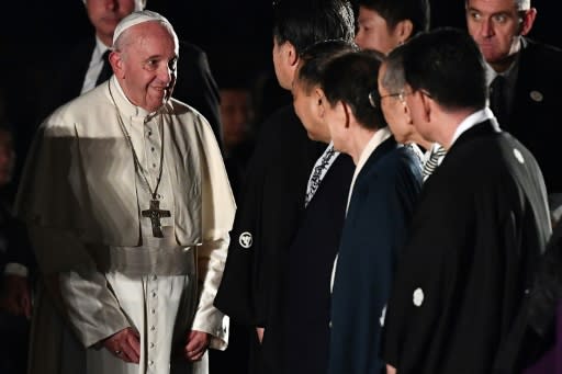 Pope Francis met a series of religious leaders and survivors of the nuclear holocaust in Hiroshima