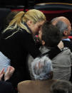 BARCELONA, SPAIN - APRIL 23: Colombian singer Shakira kisses Barcelona player Gerard Pique during the la Liga match between Barcelona and Osasuna at the Camp Nou stadium on April 23, 2011 in Barcelona, Spain. (Photo by Jasper Juinen/Getty Images)