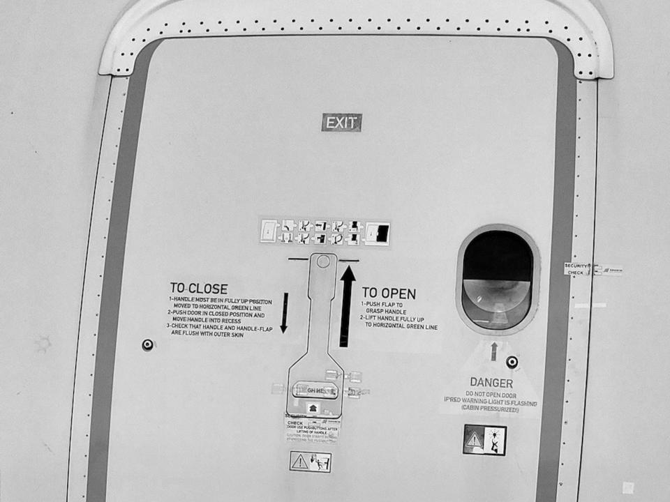 Airbus A380 passenger boarding door.