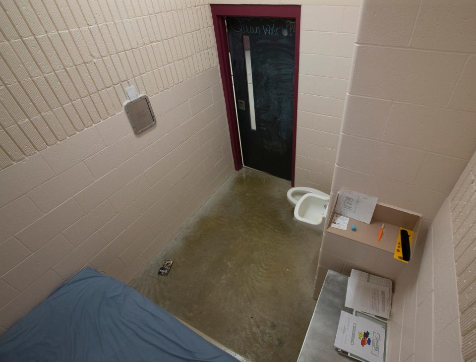 This is the inside of a cell that is part of the Milwaukee County Accountability Program at the Vel R. Phillips Youth & Family Justice Center in Wauwatosa.