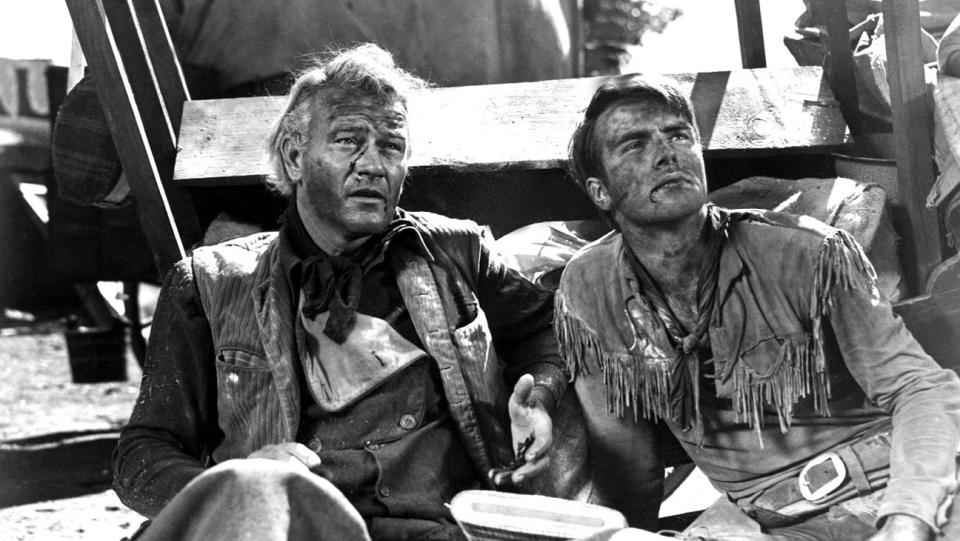 John Wayne and Montgomery Clift in RED RIVER, 1948.