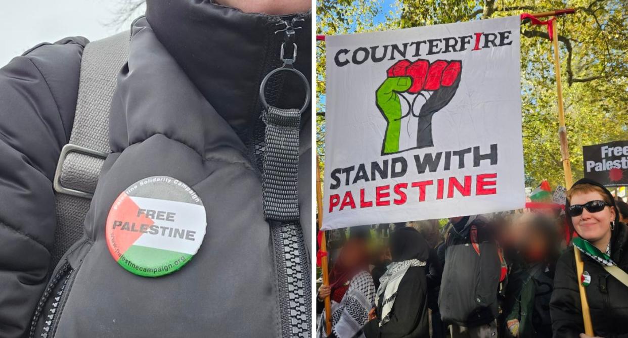 Lucy Nichols said she wasn't allowed to get on a London bus because of her badge supporting Palestine.