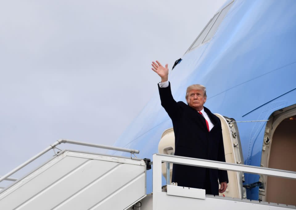 Trump has previously spoken out about his mane, claiming it's real and he's proud of it. Photo: Getty Images