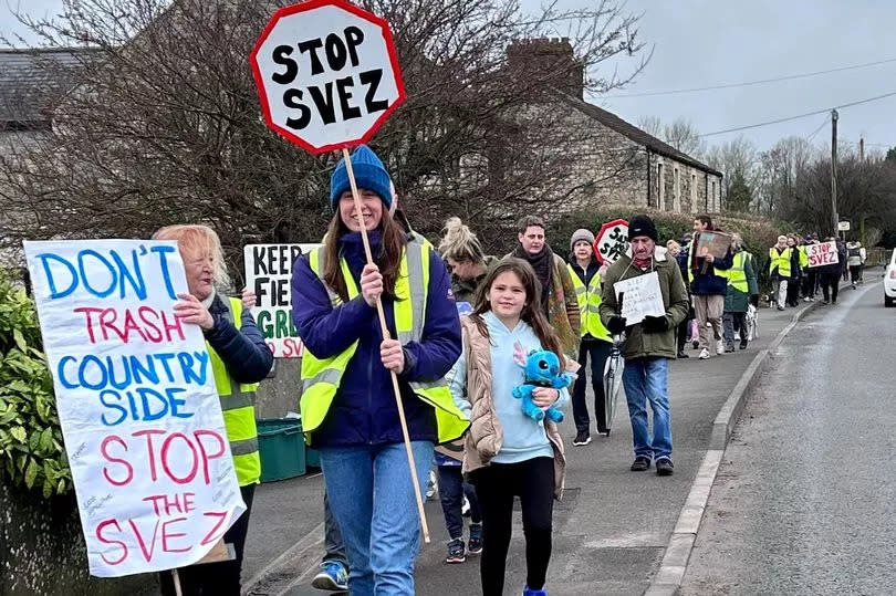 Locals protest against the SVEZ