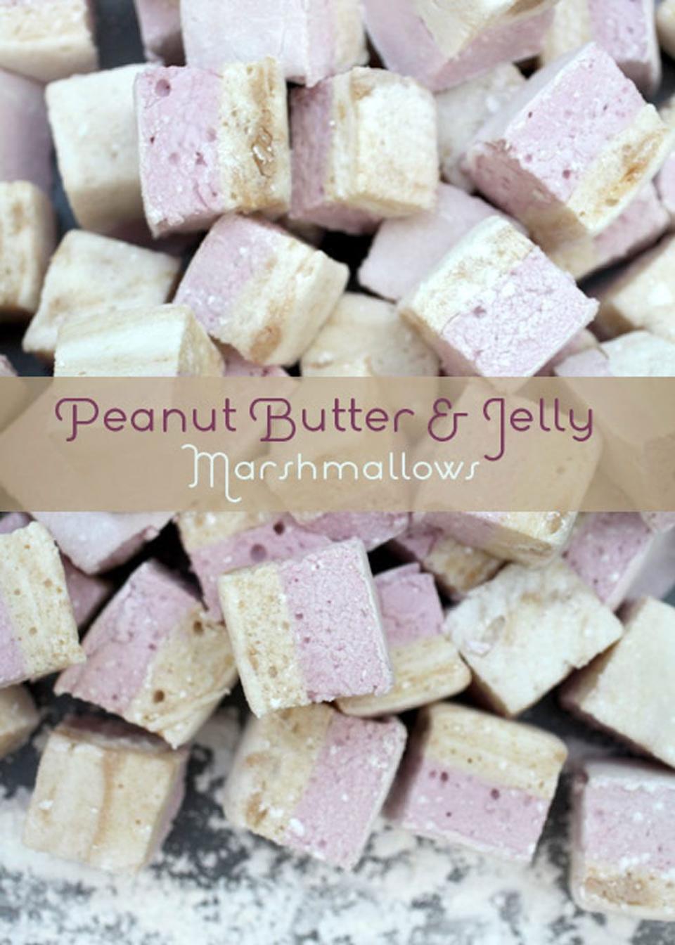 <p>Upgrade a s'more or a steaming cup of hot chocolate by popping in one (or two or three) of these PB&J marshmallows. </p><p><strong>Get the recipe at <a rel="nofollow noopener" href="http://www.bakerella.com/homemade-marshmallows/" target="_blank" data-ylk="slk:Bakerella;elm:context_link;itc:0;sec:content-canvas" class="link ">Bakerella</a>.</strong></p>