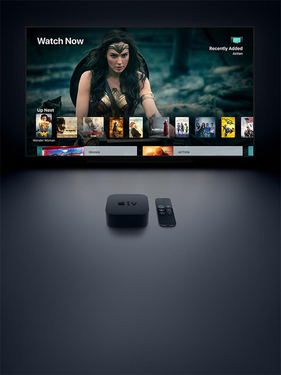 Undated handout photo issued by Apple of the Apple TV 4K which has been unveiled, which will support better quality 4K resolution and high dynamic range (HDR) on the streaming box for the first time. (PA Media)