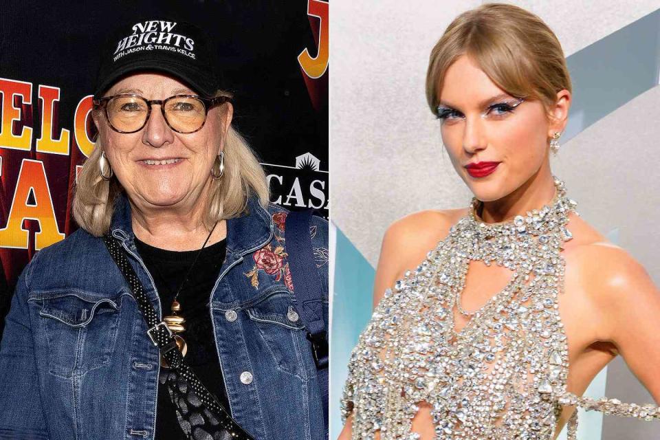 <p>Barry Brecheisen/Getty Images; Gotham/WireImage</p> Donna Kelce (left) and Taylor Swift