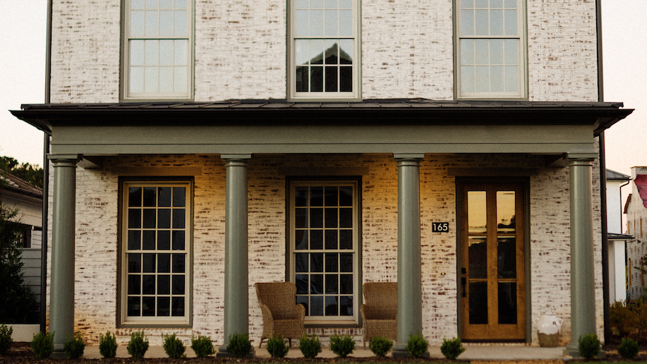 a house with a large front yard