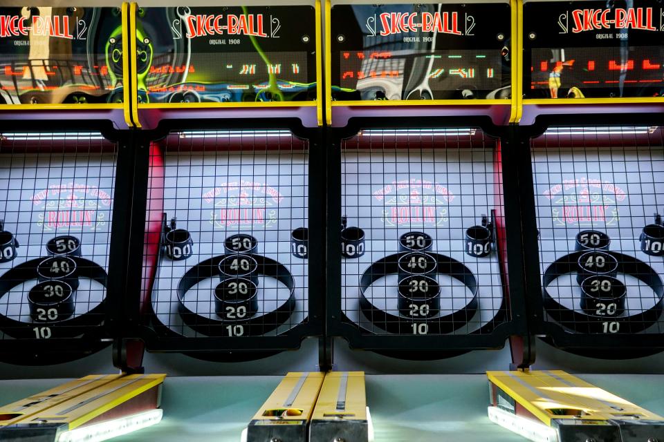 Customers can play one of 40 arcade games, including Skee-ball, at the new Backpocket Pin & Pixel in Johnston.