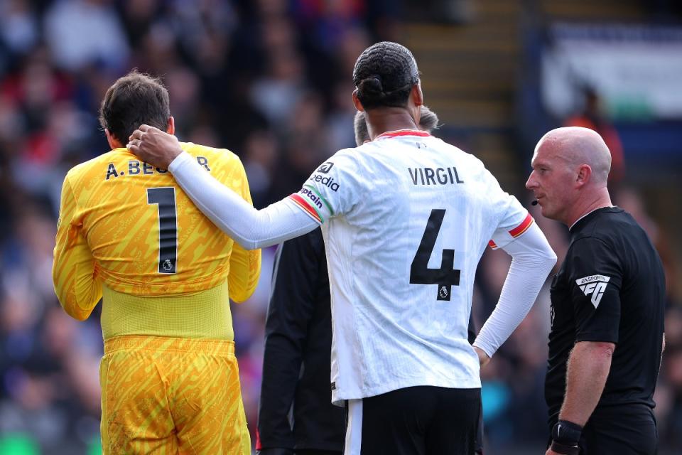 Liverpool’s Alisson set to be out of action until November. (Photo by Alex Pantling/Getty Images)