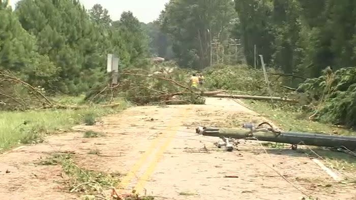 A tornado touched down in North Carolina Wednesday afternoon, WTVD in Raleigh reports.