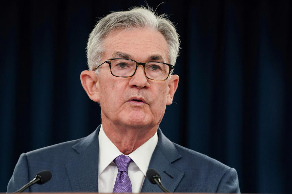 Federal Reserve Chair Jerome Powell holds a news conference following the Federal Reserve's two-day Federal Open Market Committee Meeting in Washington, U.S., July 31, 2019. REUTERS/Sarah Silbiger