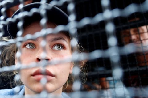 Belarusian model Anastasia Vashukevich at the immigration detention center before being deported in Bangkok - Credit:  JORGE SILVA/REUTERS