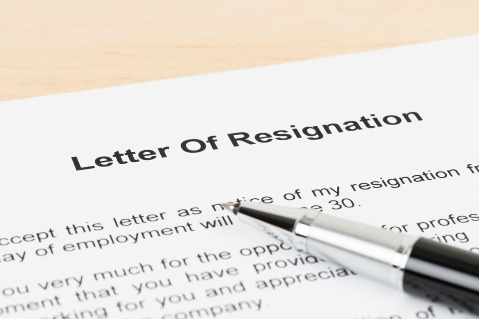 Letter of resignation