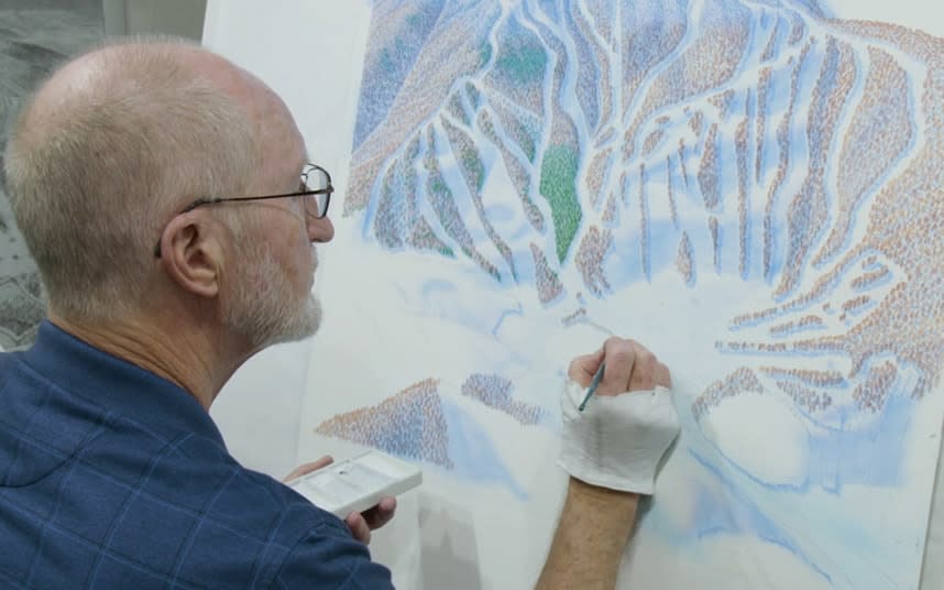 James Niehues at work on a painting of Gunstock, New Hampshire - Great Big Story/Youtube