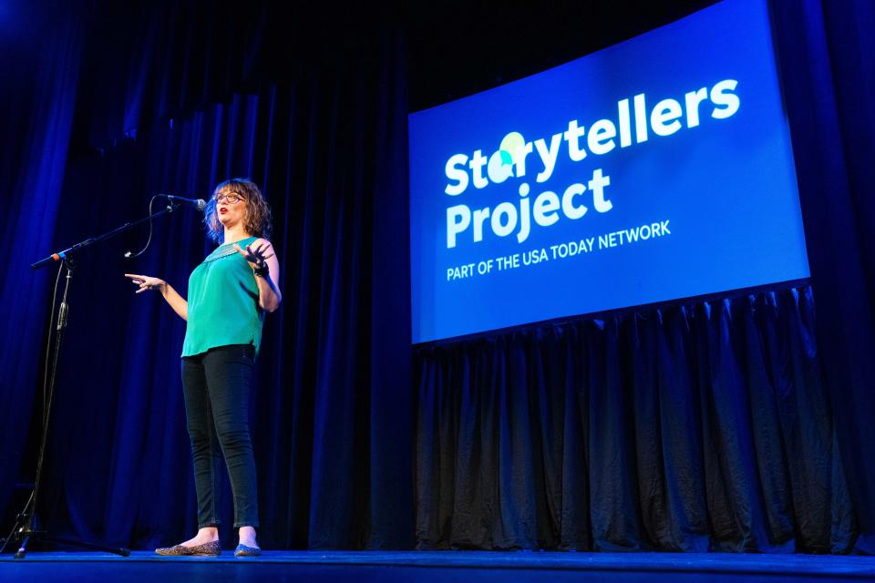 Nicole Sheridan tells a story about travel during the Des Moines Register's Storytellers Project in June. Hoyt Sherman Place, built by the Des Moines Women's Club, hosts the program and many other cultural events.