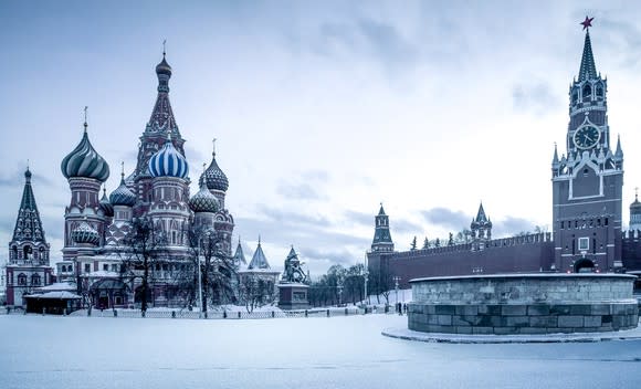 Kremlin and Red Square in winter.