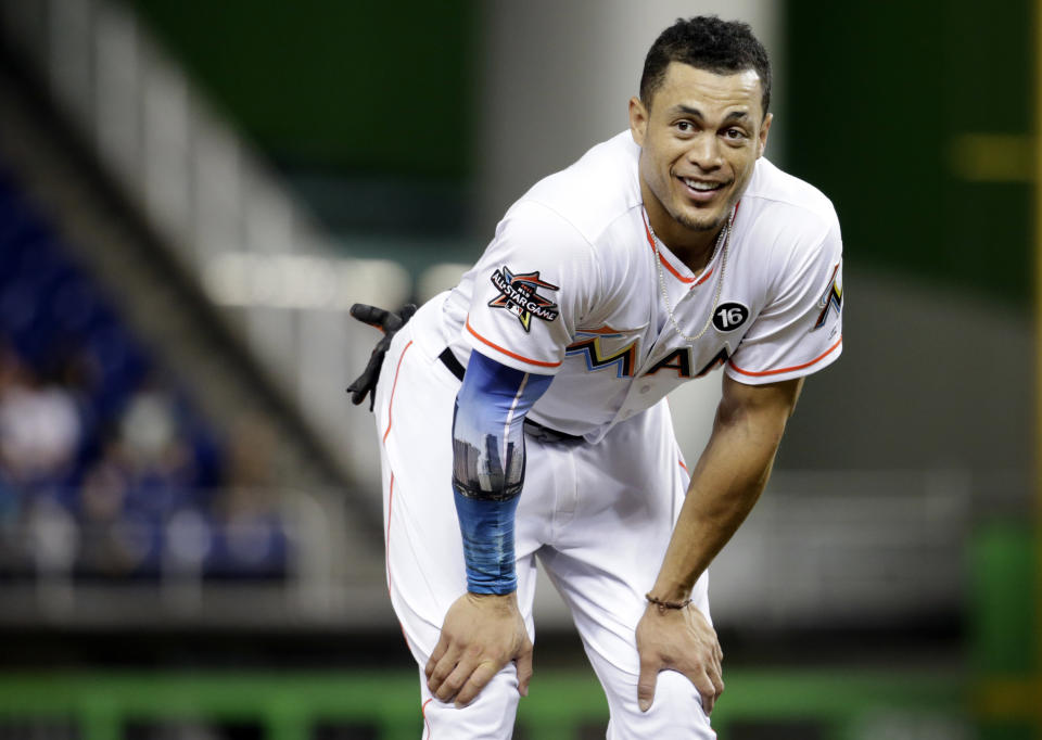 Giancarlo Stanton trade has World Series odds moving in Yankees favor. (AP)