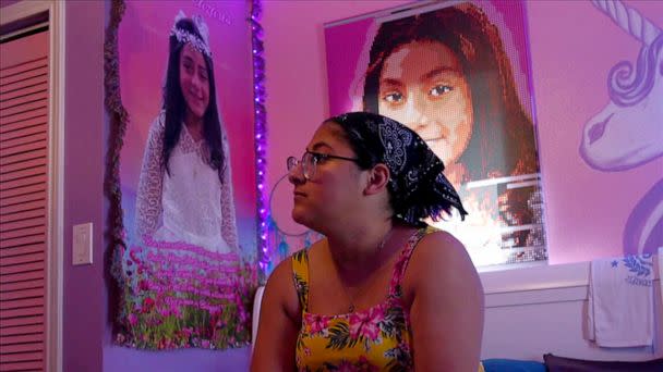 PHOTO: Jazmin Carares tells ABC News that she still has trouble coping with the loss of her sister Jackie in Uvalde, Texas. (ABC News)