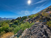 The stunning property sits on 72 acres high above Palm Springs. (Credit: Douglas Elliman)