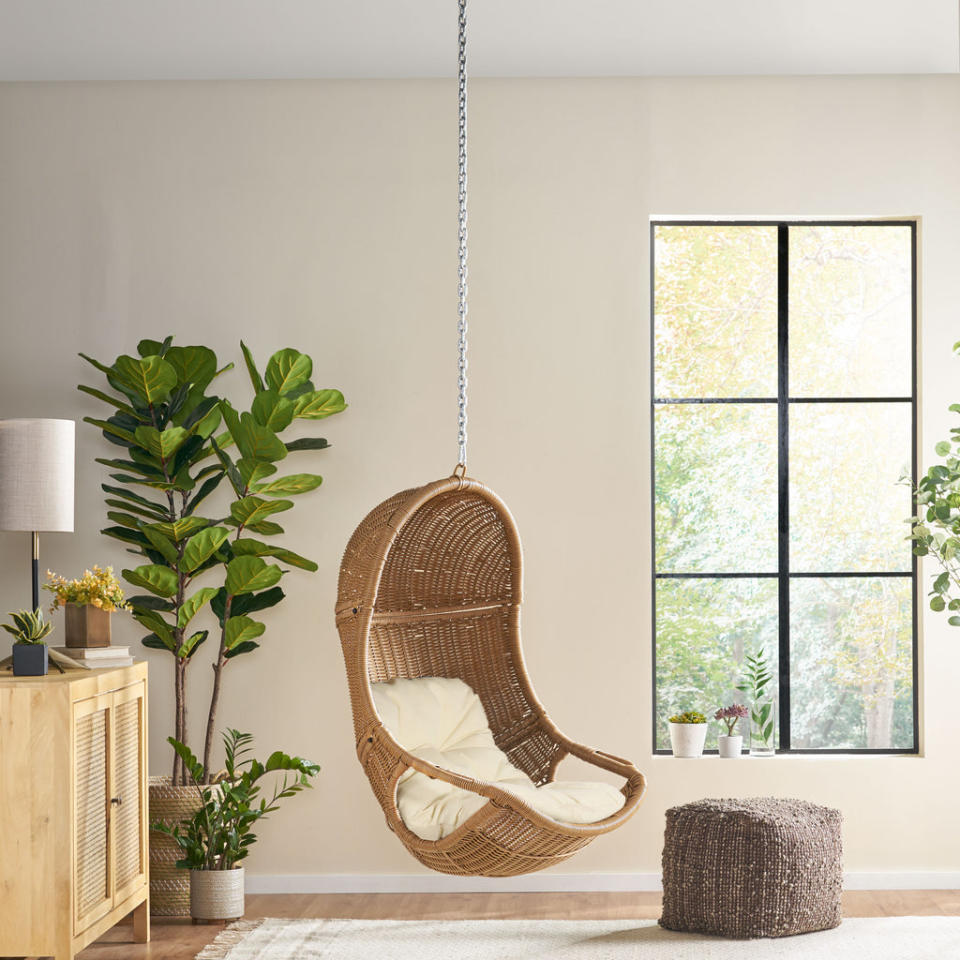 <p><a href="https://go.redirectingat.com?id=74968X1596630&url=https%3A%2F%2Fgdfstudio.com%2Fproducts%2Fberrien-orville-outdoor-indoor-wicker-hanging-nest-chair-no-stand&sref=https%3A%2F%2Fwww.cosmopolitan.com%2Flifestyle%2Fg40151815%2Fbest-outdoor-hanging-chairs%2F" rel="nofollow noopener" target="_blank" data-ylk="slk:Shop Now;elm:context_link;itc:0;sec:content-canvas" class="link ">Shop Now</a></p><p>Berrien Orville Wicker Hanging Nest Chair</p><p>$299.07</p><p>gdfstudio.com</p>