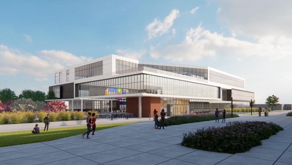 An artist rendering of the new OTC Center for Workforce and Student Success on the Springfield campus of Ozarks Technical Community College.