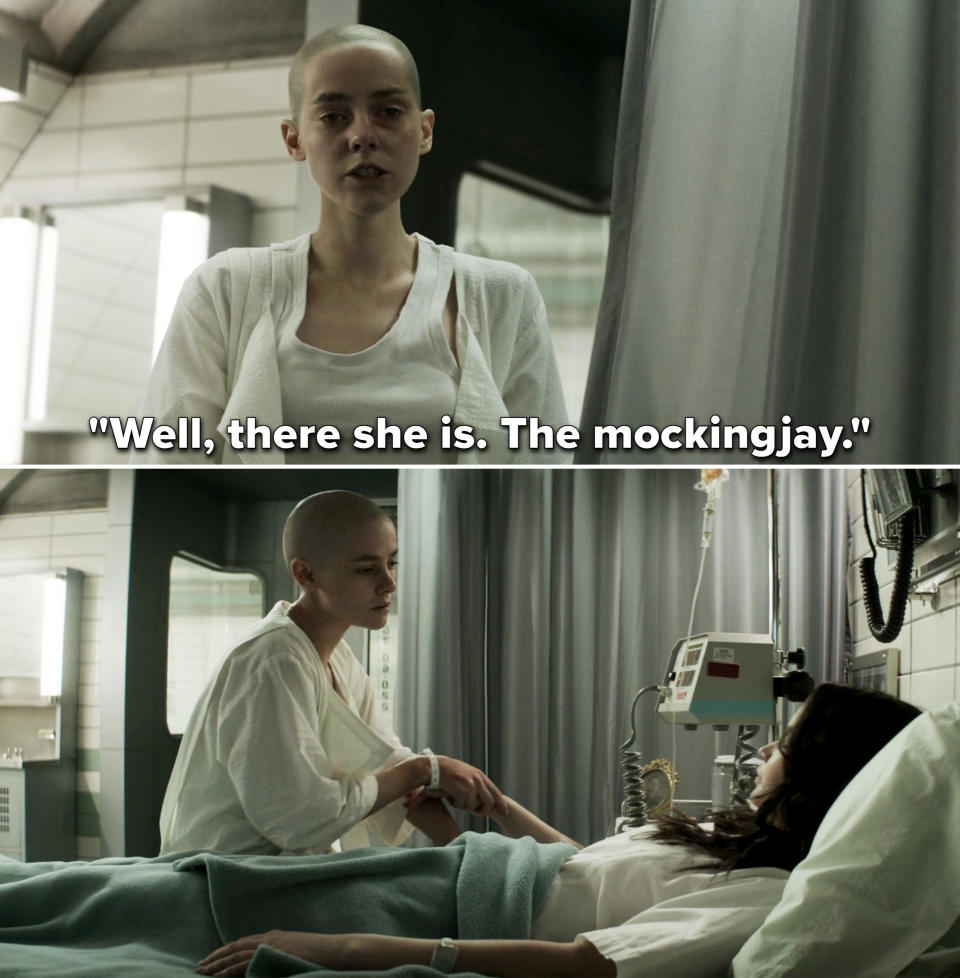 johanna in the hosptial visiting katniss