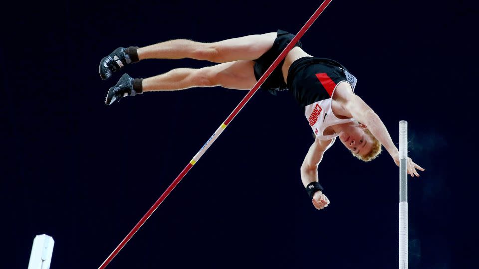 Shawn Barber competed in the men's pole vault final at the 2015 IAAF World Athletics Championships in Beijing. - Cameron Spencer/Getty Images