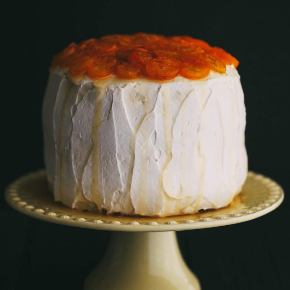 Layered Parsnip Cake with Candied Kumquats