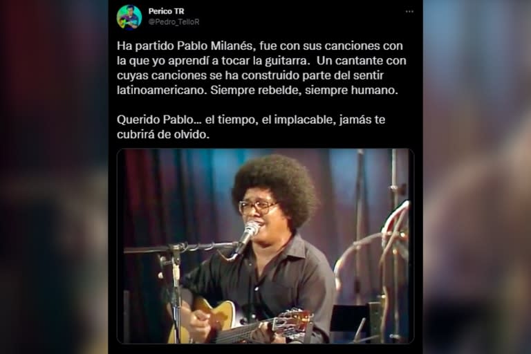 Conmoción en las redes por la muerte de Pablo Milanés (Foto: Captura de Twitter)