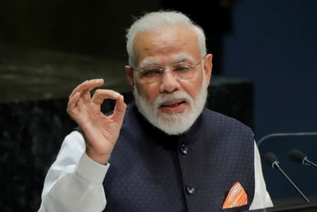 FILE PHOTO: Prime Minister of India Narendra Modi addresses the 74th session of the United Nations General Assembly at U.N. headquarters in New York