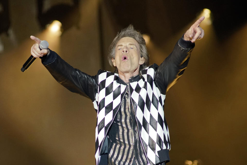 Mick Jagger of the Rolling Stones performs during the "No Filter" tour at Soldier Field on Friday, June 21, 2019, in Chicago. (Photo by Rob Grabowski/Invision/AP)