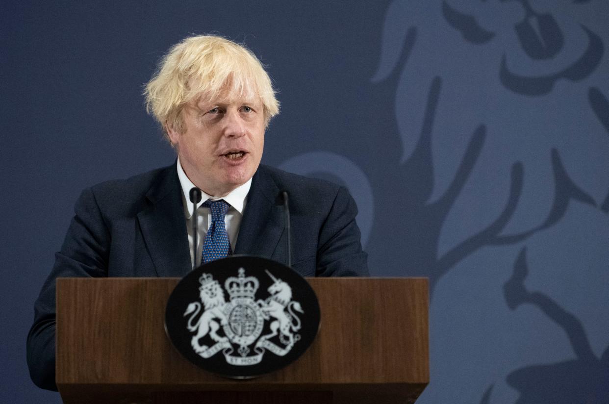 UK prime minister Boris Johnson would have to self-isolate following contact with health secretary Sajid Javid, who tested positive for coronavirus. Photo: David Rose/AFP via Getty Images