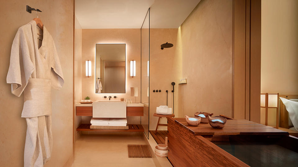 One of the bathrooms at the Palo Alto hotel - Credit: Nobu Hotel Palo Alto